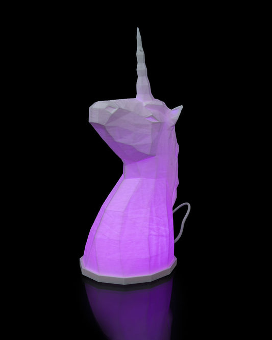 3D stolní lampa Jednorožec - barevné noční osvětlení
